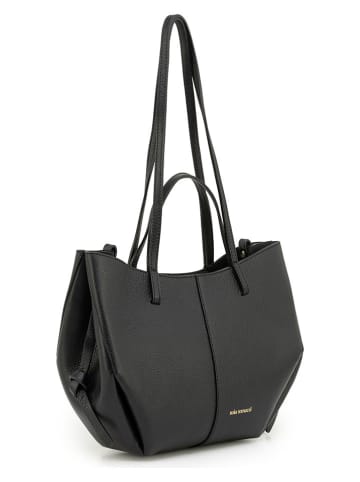 Mia Tomazzi Leder-Henkeltasche "Zambrini" in Schwarz - (B)33 x (H)24 x (T)13 cm