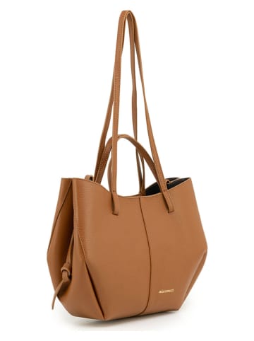 Mia Tomazzi Leder-Henkeltasche "Zambrini" in Hellbraun - (B)33 x (H)24 x (T)13 cm