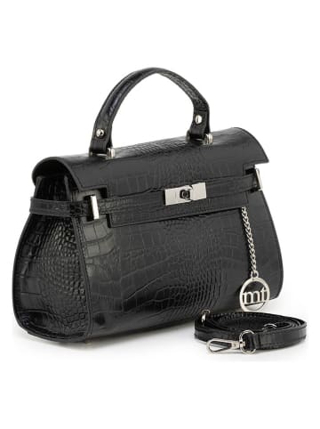 Mia Tomazzi Leren handtas "Pascarella" zwart - (B)26 x (H)19 x (D)8 cm