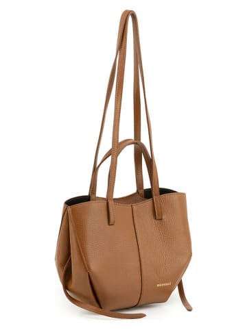 Mia Tomazzi Leren shopper "Bertelli" lichtbruin - (B)41 x (H)23 x (D)14 cm