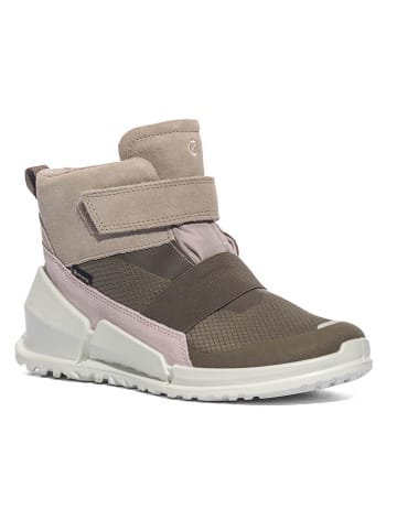 Ecco Leder-Boots in Beige/ Khaki