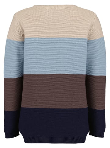 Blue Seven Pullover in Braun/ Hellblau/ Dunkelblau