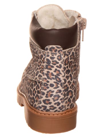 kmins Leder-Boots in Rosa/ Braun