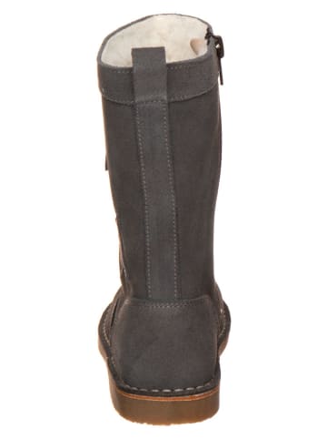kmins Leder-Winterstiefel in Anthrazit