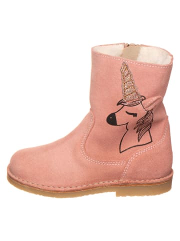 kmins Leder-Winterboots in Rosa