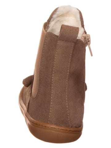 kmins Skórzane botki barefoot w kolorze brązowym