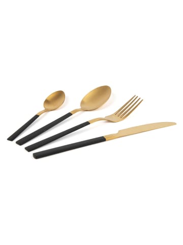Trendy Kitchen by EXCÉLSA 16tlg. Besteck-Set "Modern" in Gold/ Schwarz