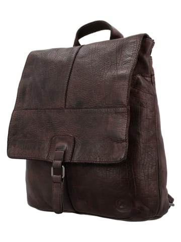 HIDE & STITCHES Leder-Rucksack in Braun - (B)29 x (H)34 x (T)8 cm