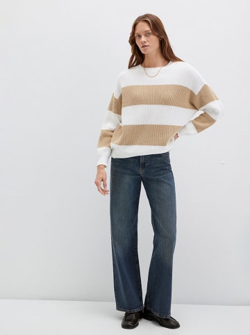 MAVI Pullover in Weiß/ Camel