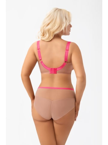 Gorsenia Pełne figi high waist w kolorze beżowym