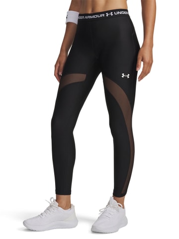Under Armour Legginsy sportowe "HeatGear Mesh" w kolorze czarnym