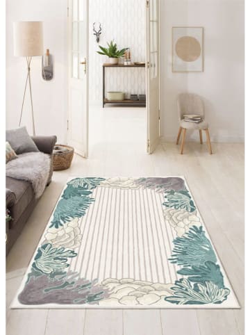 BELLA MAISON Kurzflor-Teppich ''Murcia'' in Creme/ Türkis