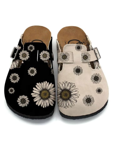 Calceo Clogs in Beige/ Schwarz