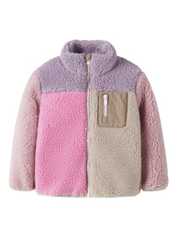 name it Fleecejacke "Monica" in Beige/ Lila