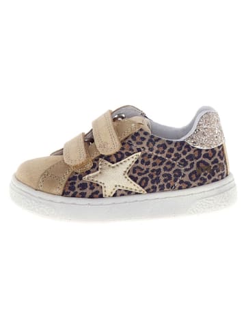 Naturino Leren sneakers "Pinn" beige/goudkleurig