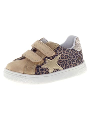 Naturino Leder-Sneaker "Pinn" in Beige/ Gold