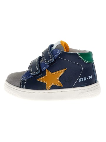 Naturino Leder-Sneaker "Pinn" in Dunkelblau/ Grau