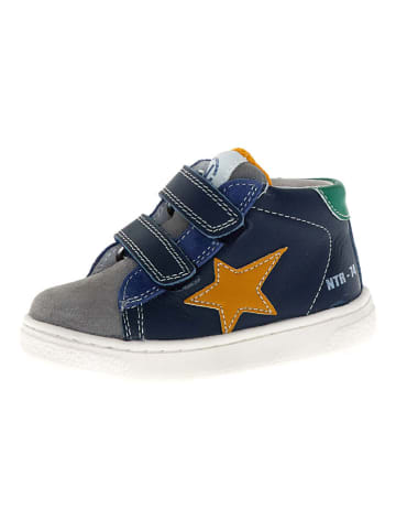 Naturino Leder-Sneaker "Pinn" in Dunkelblau/ Grau