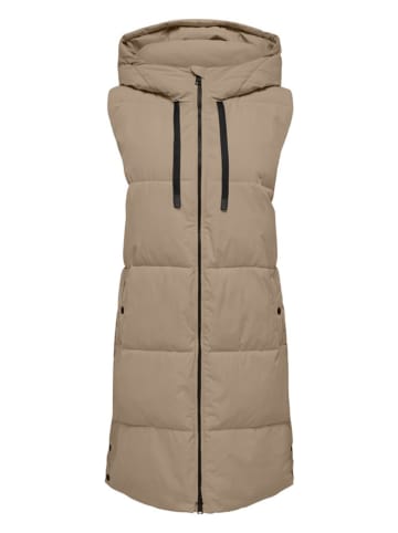 JDY Doorgestikte bodywarmer taupe