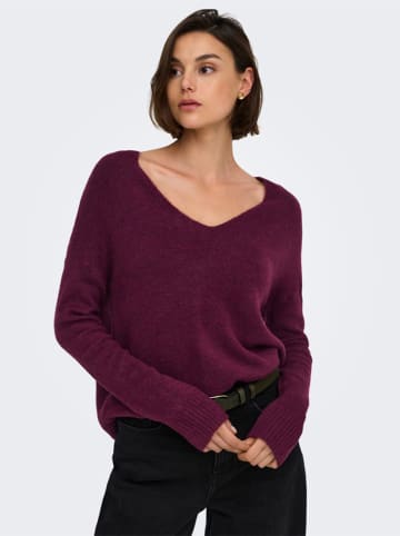 JDY Sweter "Elanora" w kolorze bordowym