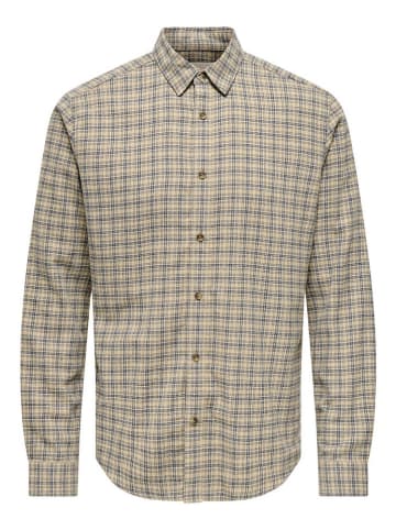 ONLY & SONS Koszula - Regular fit - w kolorze szarobrązowym