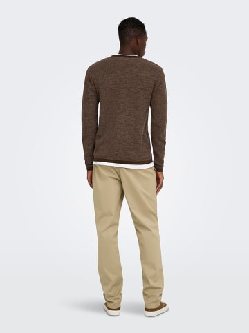 ONLY & SONS Sweter "Eric" w kolorze brązowym