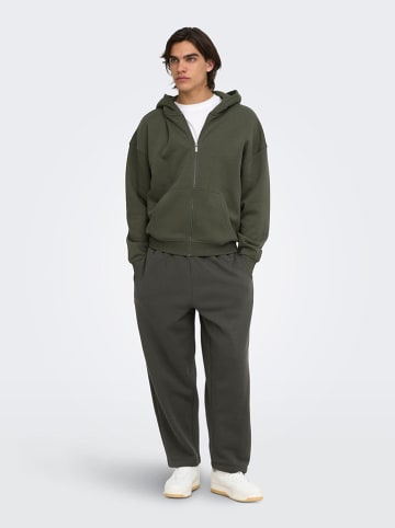 ONLY & SONS Sweatjacke in Khaki