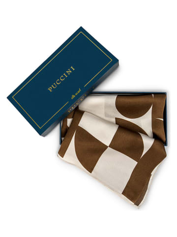 Puccini Seidentuch in Creme/ Hellbraun - (L)65 x (B)65 cm