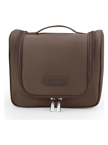 Puccini Kosmetiktasche "Infinity" in Braun - (B)25 x (H)14 x (T)12 cm