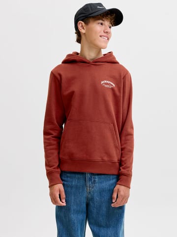 JACK & JONES Junior Hoodie in Rotbraun