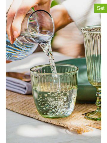 Hermia 4-delige set: glazen groen - 290 ml