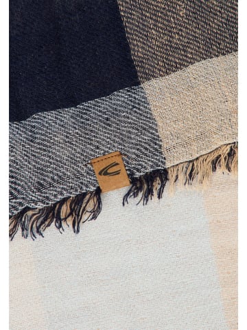 Camel Active Schal in Dunkelblau/ Beige - (L)120 x (B)120 cm
