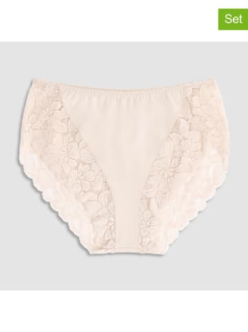 Figi high waist (4 pary) w kolorze kremowym