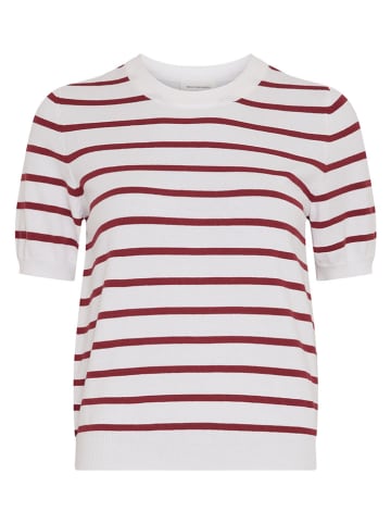 MOSS COPENHAGEN Pullover in Bordeaux/ Weiß