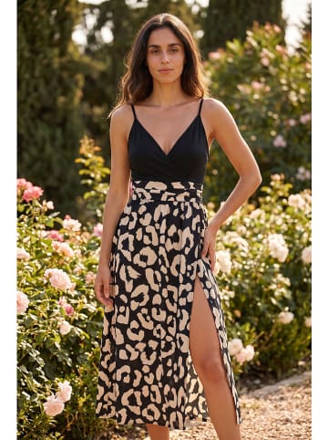 SOULSHAE Kleid in Schwarz/ Beige