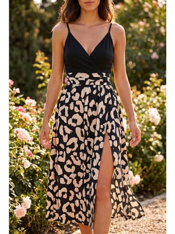 SOULSHAE Kleid in Schwarz/ Beige