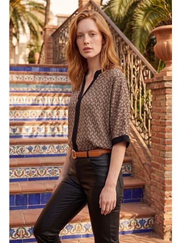 SOULSHAE Blouse lichtbruin/zwart