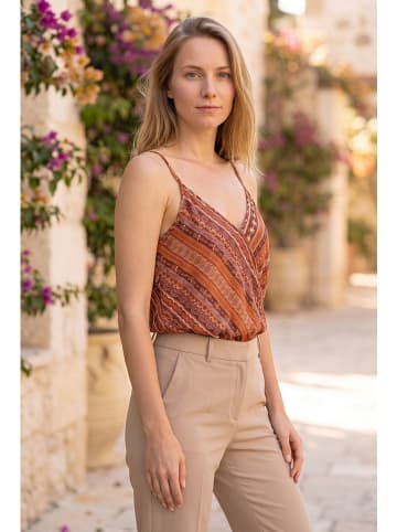 SOULSHAE Blusentop in Rot/ Orange