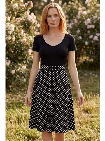 Kleid in Schwarz/ Sand