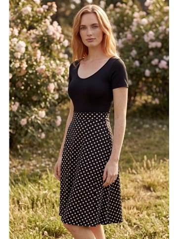 Kleid in Schwarz/ Sand
