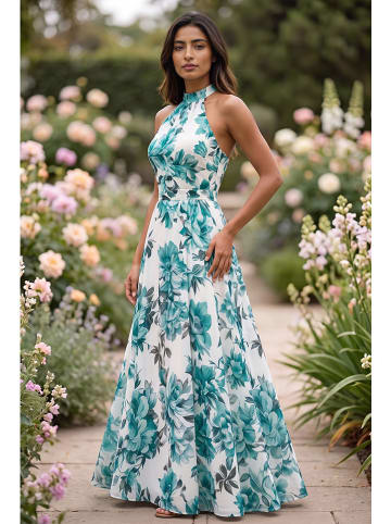 SOULSHAE Jurk wit/turquoise