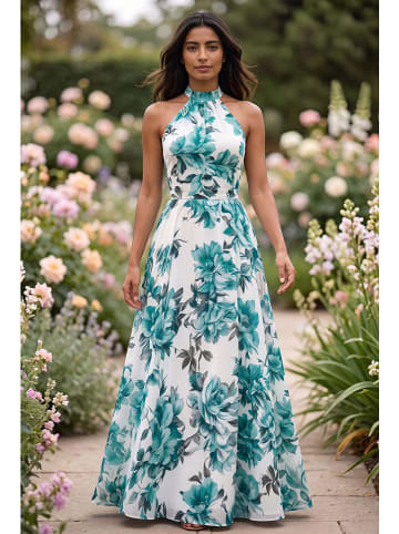 SOULSHAE Kleid in Weiß/ Türkis