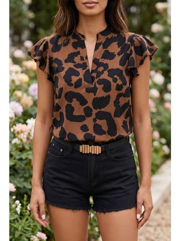 SOULSHAE Blouse bruin/zwart