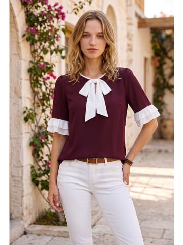 SOULSHAE Blouse bordeaux/wit