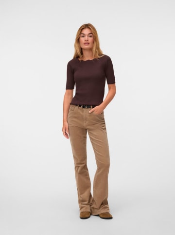 Vero Moda Koszulka dzianinowa w kolorze brązowym