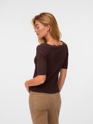 Vero Moda Koszulka dzianinowa w kolorze brązowym