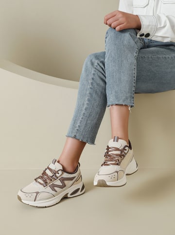 Sixth Sens Sneakers crème/bruin