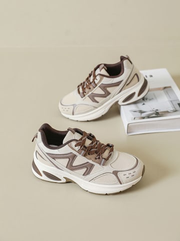 Sixth Sens Sneakers crème/bruin