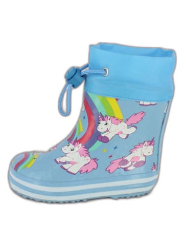 Beck Gummistiefel "Rainbow" in Hellblau/ Bunt