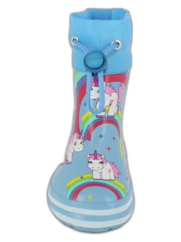 Beck Gummistiefel "Rainbow" in Hellblau/ Bunt